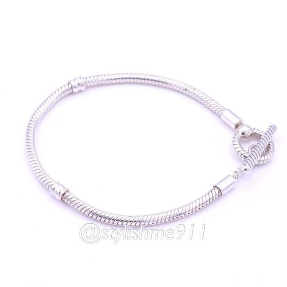 Authentic PANDORA T-Bar Snake Chain Bracelet - 599082C00 - Picture 2 of 9